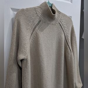 Pure Jill J Jill Womens Beige Knit Mock Neck Pullover Sweater XL Cozy Layering